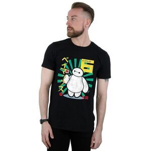 Big Hero 6 Mens Baymax Lollipop Cotton T-Shirt / Black